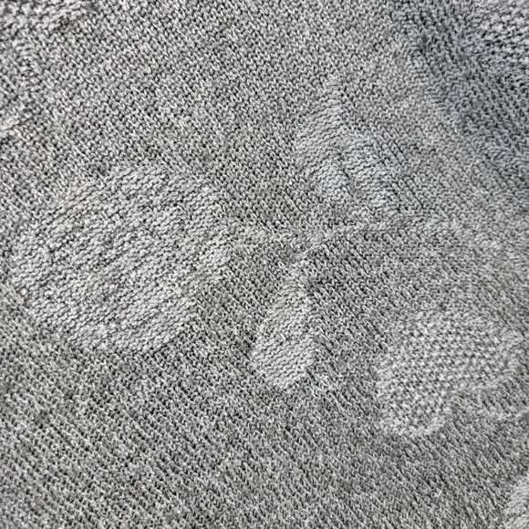 Vintage Huntington Ridge Floral Rose Knit Sweater Button Neck Pearl Detail Gray - Picture 13 of 16